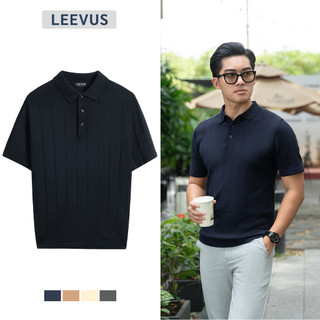   TẶNG HỘP CHO ĐƠN TỪ 499K  Áo polo LEN DỆT KIM nam STRIPED RENEW Knit vải dệt jersey phối màu neutral LEEVUS - APL338 