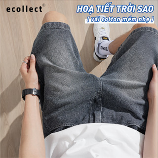 Quần Short Jean Nam ECOLLECT QS29 - Denim Họa Tiết Trời Sao Thoáng Mát, Cạp Chun Thoải mái Năng Động