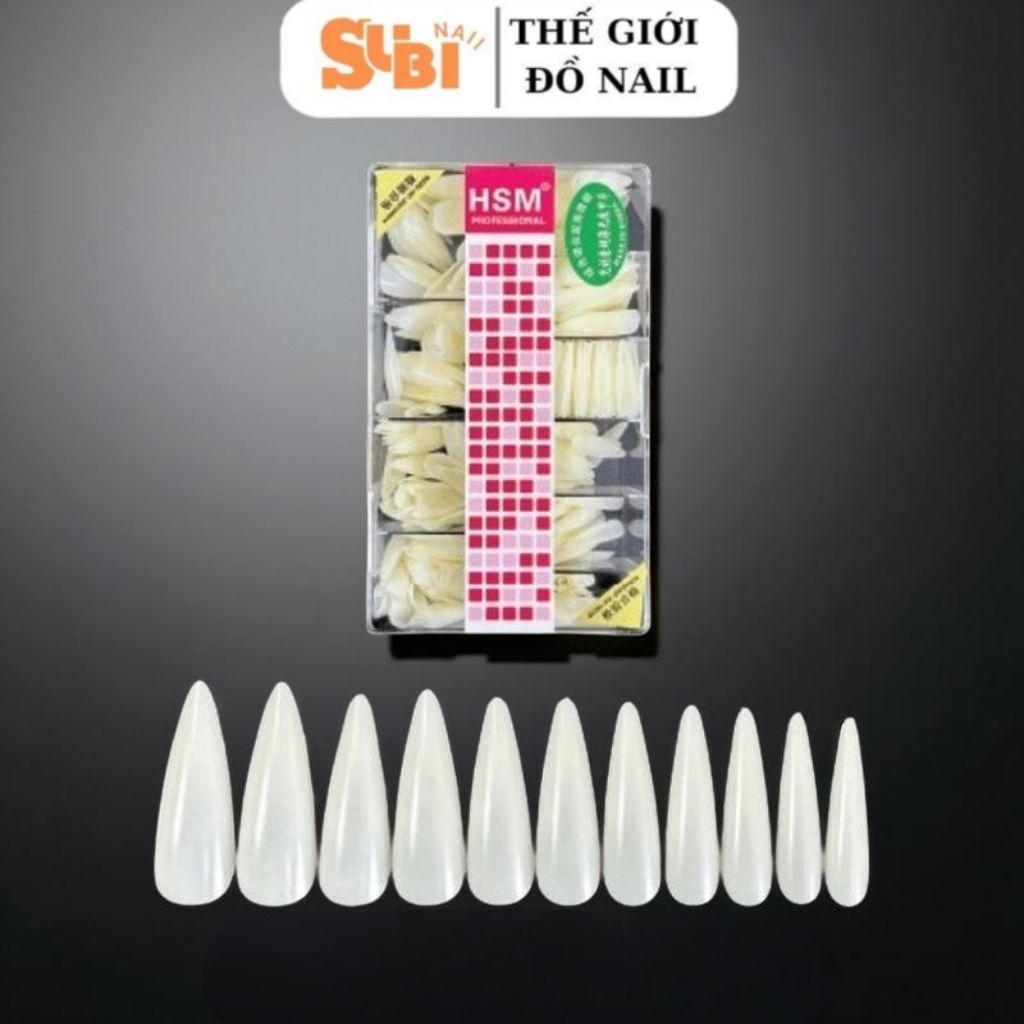 Móng úp đục trơn HSM - Móng giả HSM đục thang, nhọn