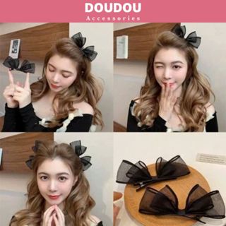 Kẹp tóc nơ Doudou Kẹp càng cua Cặp tóc mini Kẹp mái Kẹp nơ phong cách Hàn Quốc FJ085
