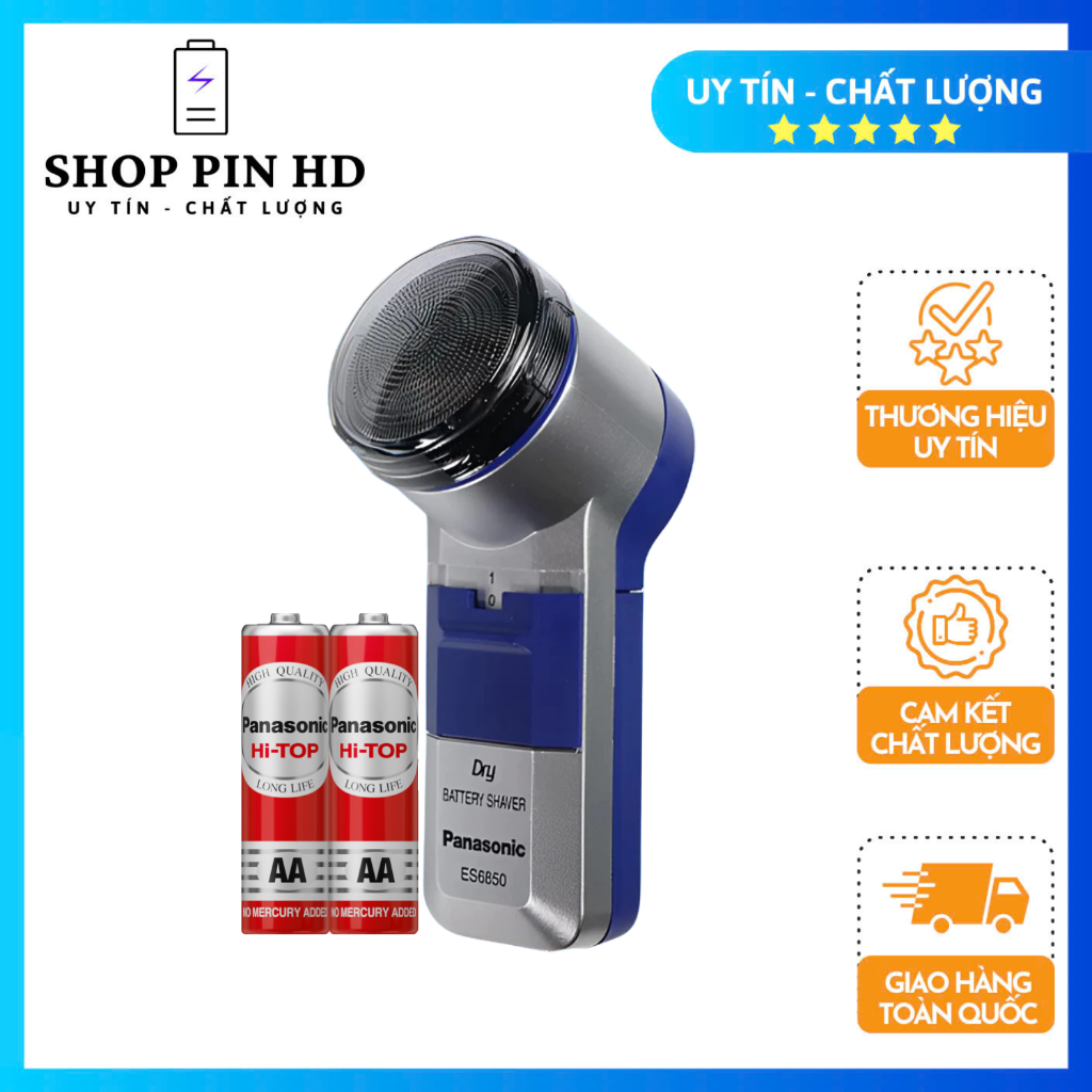 Máy Cạo Râu Panasonic ES6850 100% Chính Hãng Tặng Kèm 2 Pin AA Đỏ