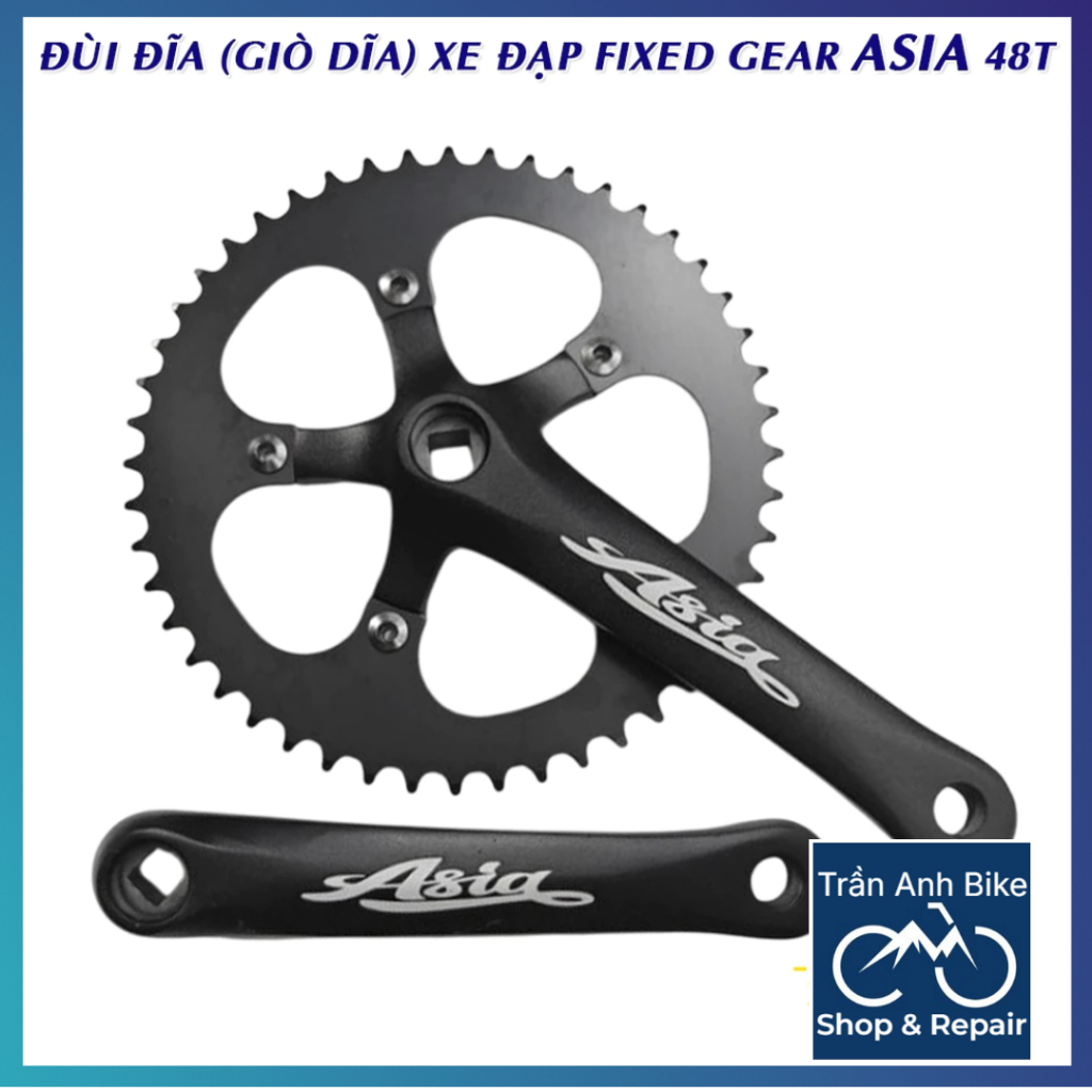 Đùi Đĩa (Giò Dĩa) Xe Đạp 1 Tầng Fixed Gear ASIA 48T