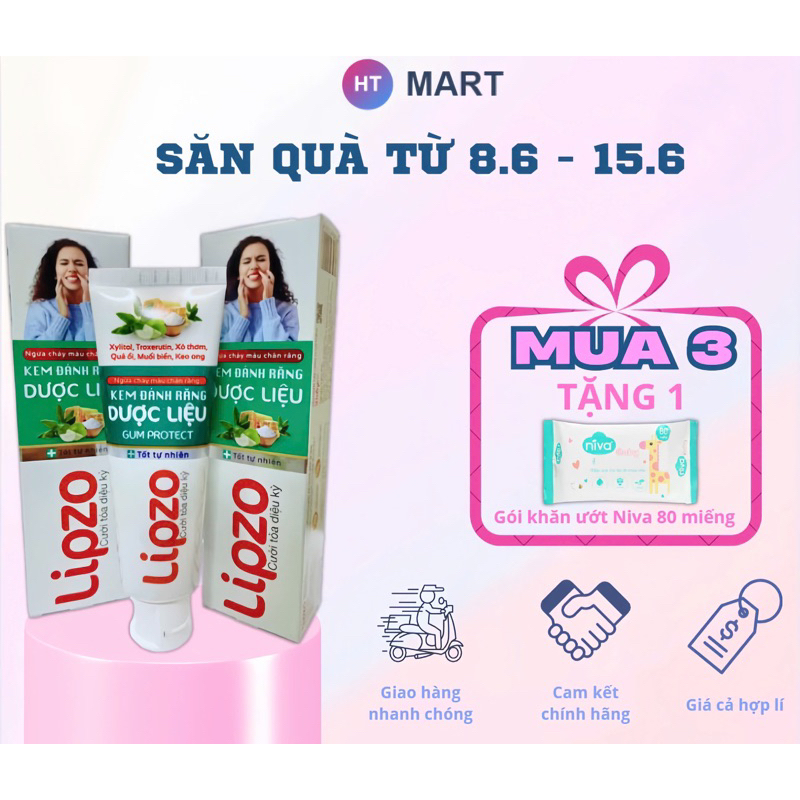 Kem Đánh Răng Dược Liệu Lipzo Tuýp 110g Từ Dược Liệu Tự Nhiên