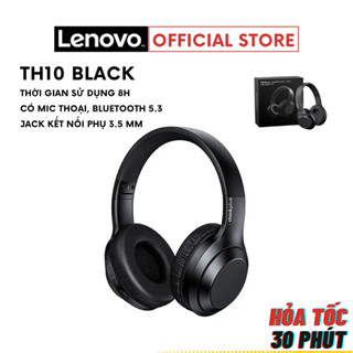 [BLACK] Tai nghe chụp tai Bluetooth Lenovo TH10 - Kèm dây rời - Âm thanh nổi - Chơi game / 36005667