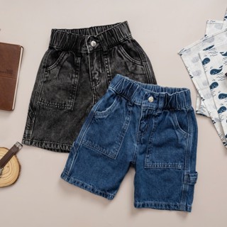 Quần short jean cho bé Trai size 10kg - 50kg, quần jean lưng thun cho bé co giãn mềm mịm chuẩn form có 2 màu SJ61