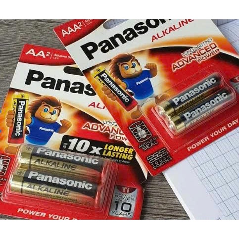 Vỉ 2 Viên Pin tiểu đũa AA  AAA Panasonic Alkaline 1,5 V - Hàng Chính Hãng PANASONIC