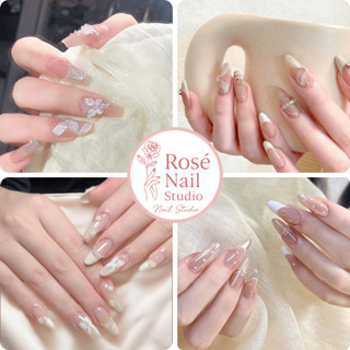 Nail box Đính Đá Hộp 24-30 Nail Box Cao Cấp Tặng Kèm 5 Phụ Kiện Gắn Nail | Rosé Nail Studio