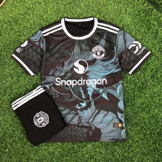 [MU - RX] in tên số áo theo yêu cầu - Bộ quần áo bóng đá, đồ đá banh mu rồng xanh vải thun mè  - thun l