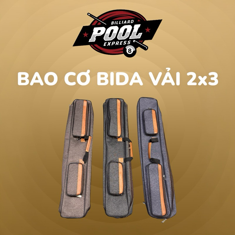 Bao gậy bi-a, Bao đựng cơ bida vải 2x3 Fuerdeng (Chính hãng)