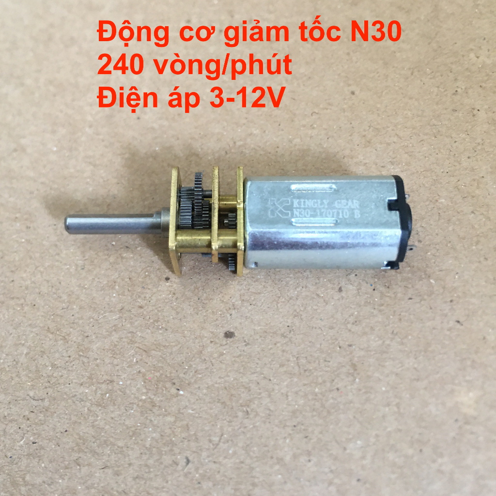 Động cơ giảm tốc N30 tốc độ vòng quay 240 vòng/phút điện áp 3-12V
