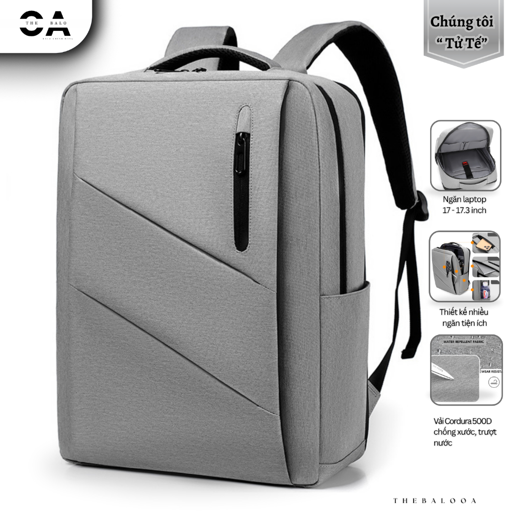 Balo Laptop 17 Inch Chống Nước Chống Xước, Phong Cách Lịch Lãm Văn Phòng, Tiện Ích Đa Năng M441