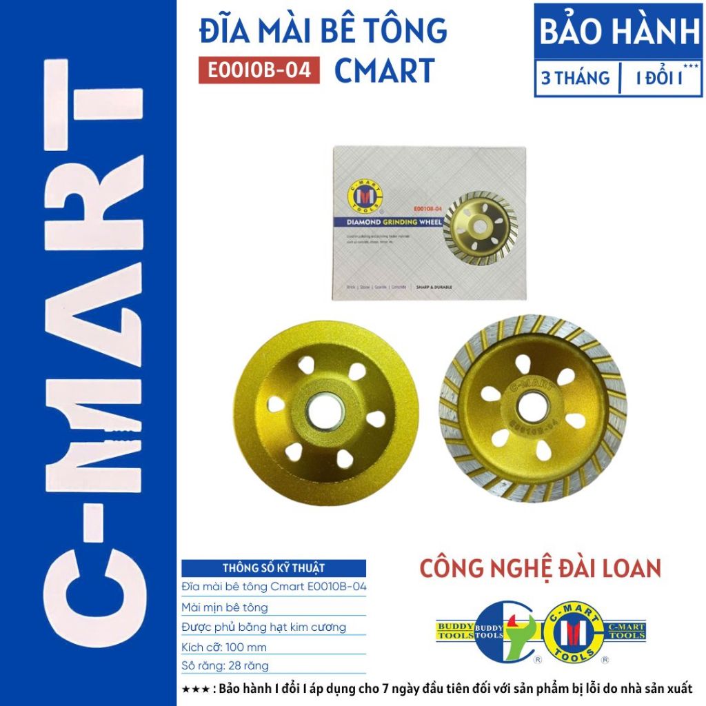 Đĩa mài bê tông Cmart E0010B-04 Cmart chính hãng
