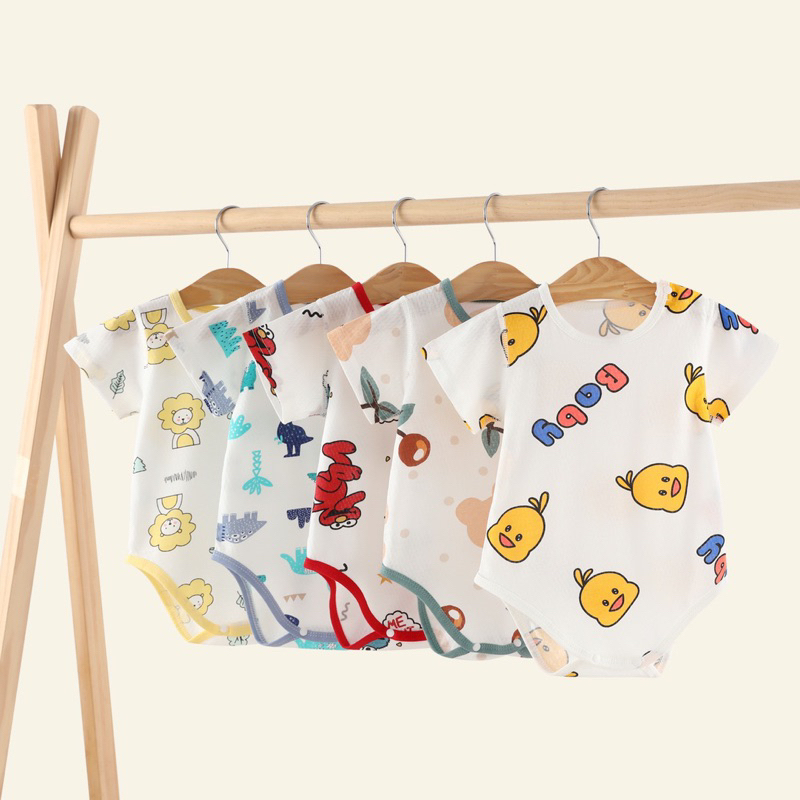 Set 2 bộ Bodysuit cho bé trai bé gái hàng Qc