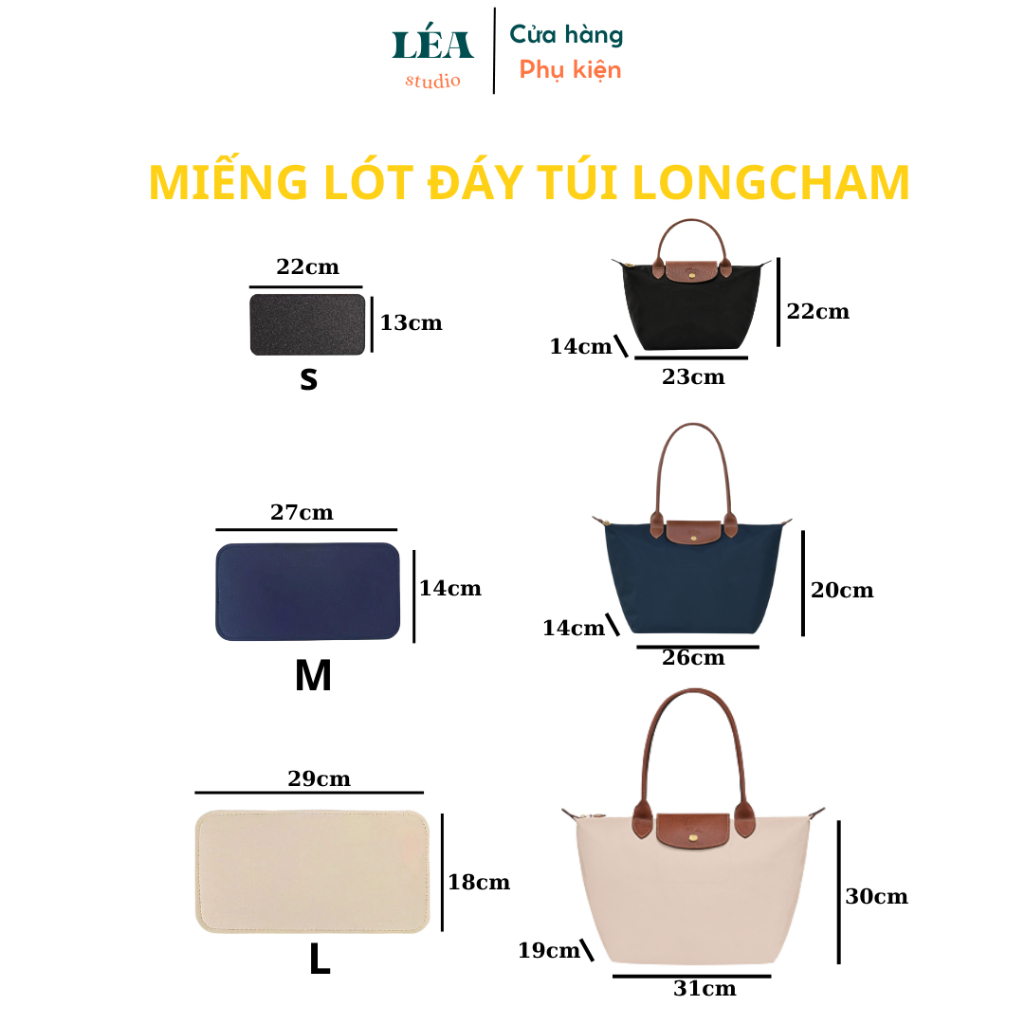 [LÉA GLASSES]MIẾNG LÓT ĐÁY túi tote LC Le Pliage size XS S M L cao cấp đi học đi làm HOT TREND