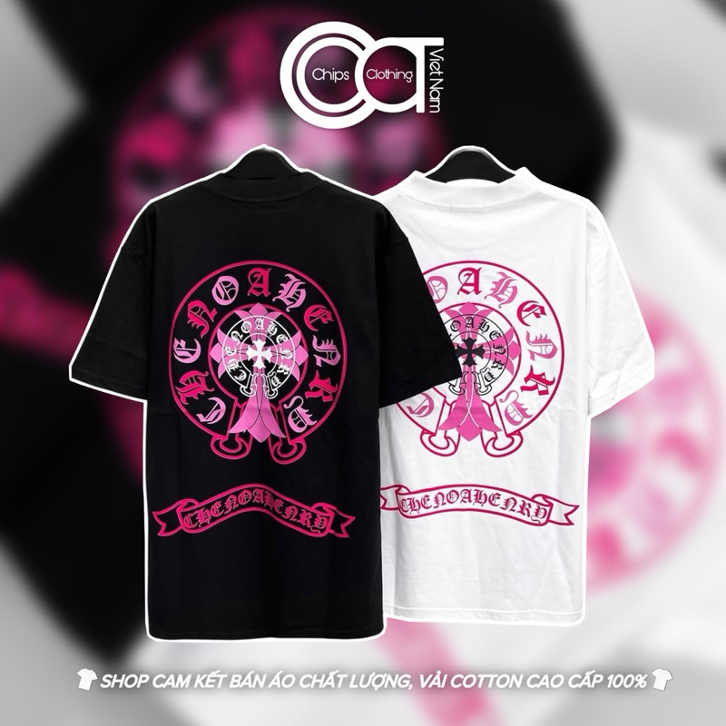 ( Ảnh Thật ) Áo Thun Chrome Hearts Thánh Giá Hồng Unisex Nam Nữ - Cotton 100% | Chips Clothing VN