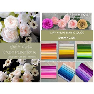 GIẤY NHÚN TRUNG QUỐC - cuộn 50cm x 2.5m - Làm hoa handmade