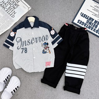 Sét Boy Phố mềm Bộ Bé Trai Áo Cộc Tay Quần Vải Tây - Sét Boy Phố Bé Trai18 - 60KG