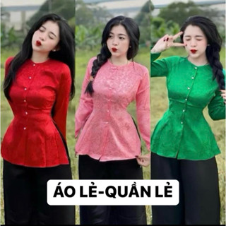 [ÁO LẺ] áo bà ba gấm dệt nổi, cổ tròn, cài nút phía trước, tay dài mặc đi chùa, đi lễ, đi tiệc
