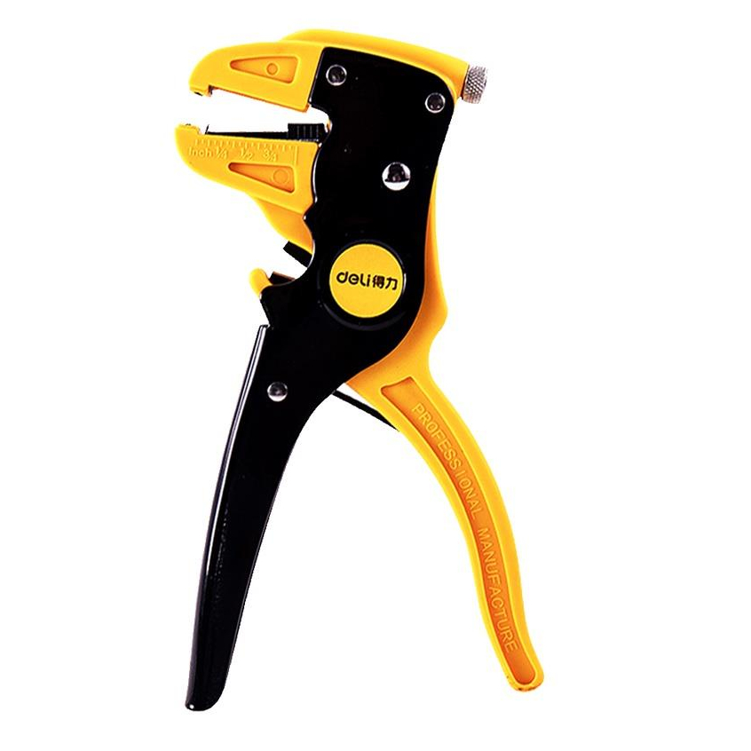 Kìm Tuốt Dây Điện Mỏ Quạ Đa Năng Deli 0.5-6mm - Thiết Kế Chuyên Dụng Giúp Tiết Kiệm Thời Gian, Công 