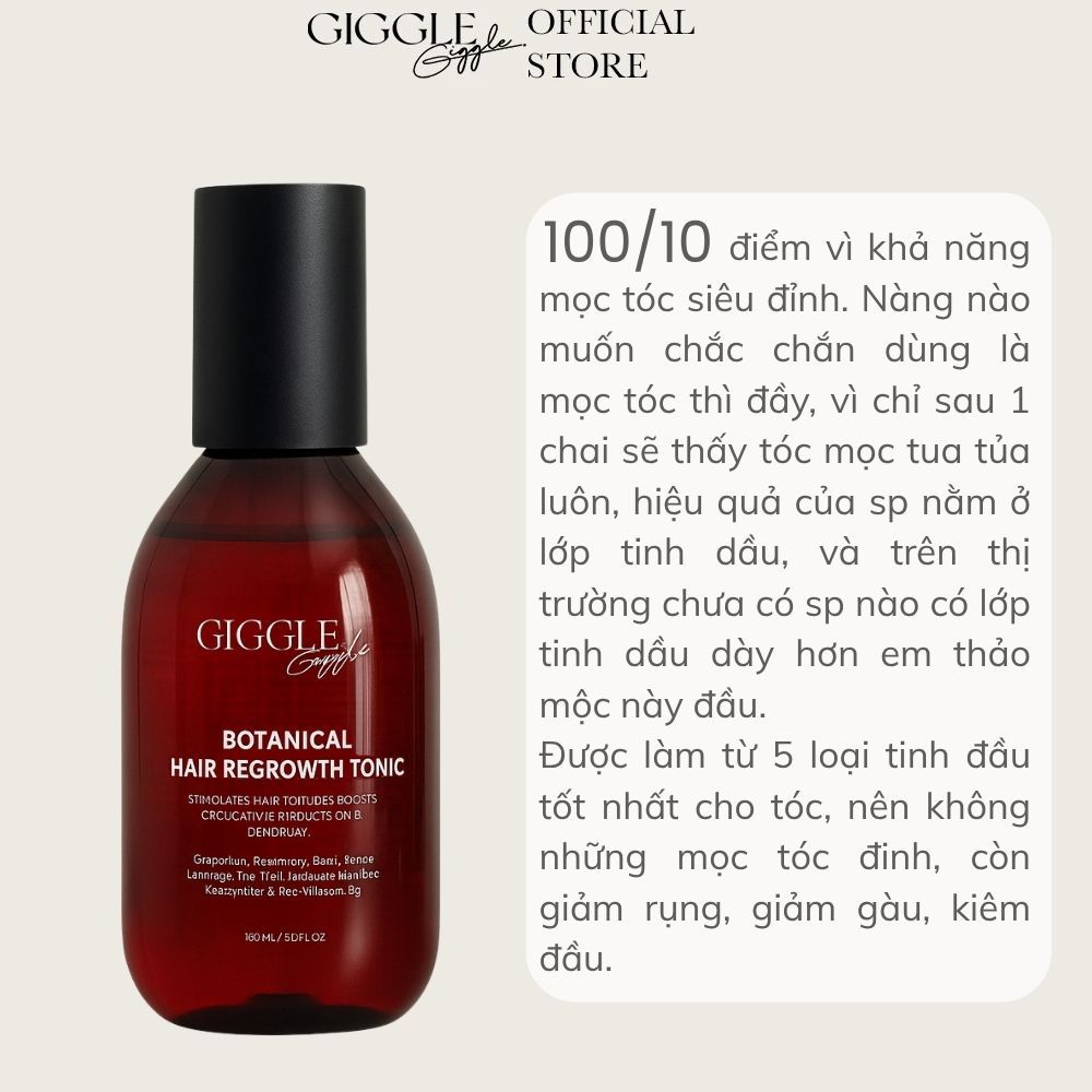 Nước Dưỡng Tinh dầu thảo mộc Giggle từ năm loại thảo dược giúp mọc tóc, nuôi dưỡng chân tóc 100ml | BigBuy360 - bigbuy360.vn