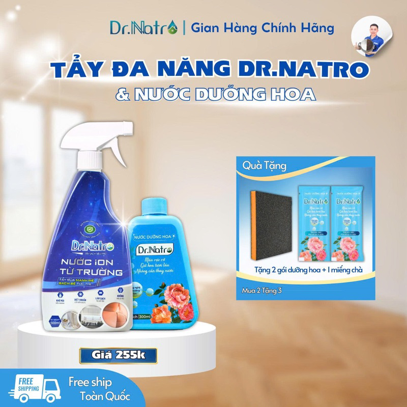 Combo 2 Chai Tẩy Đa Năng Dr Natro 500ml & Nước dưỡng hoa Dr Natro 300ml ( Mua 2 tặng 3 )