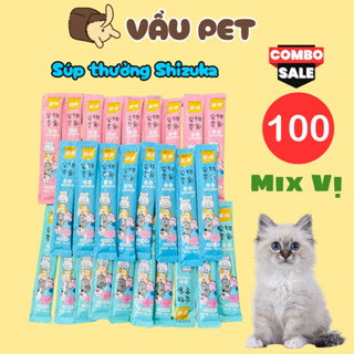  COMBO 100 THANH Súp Thưởng Cho Mèo Shizuka 15g Vẩu Pet Shop 