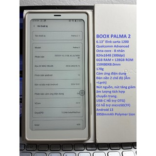 Máy đọc sách dáng điện thoại Boox P6 ( Palma 2 )
