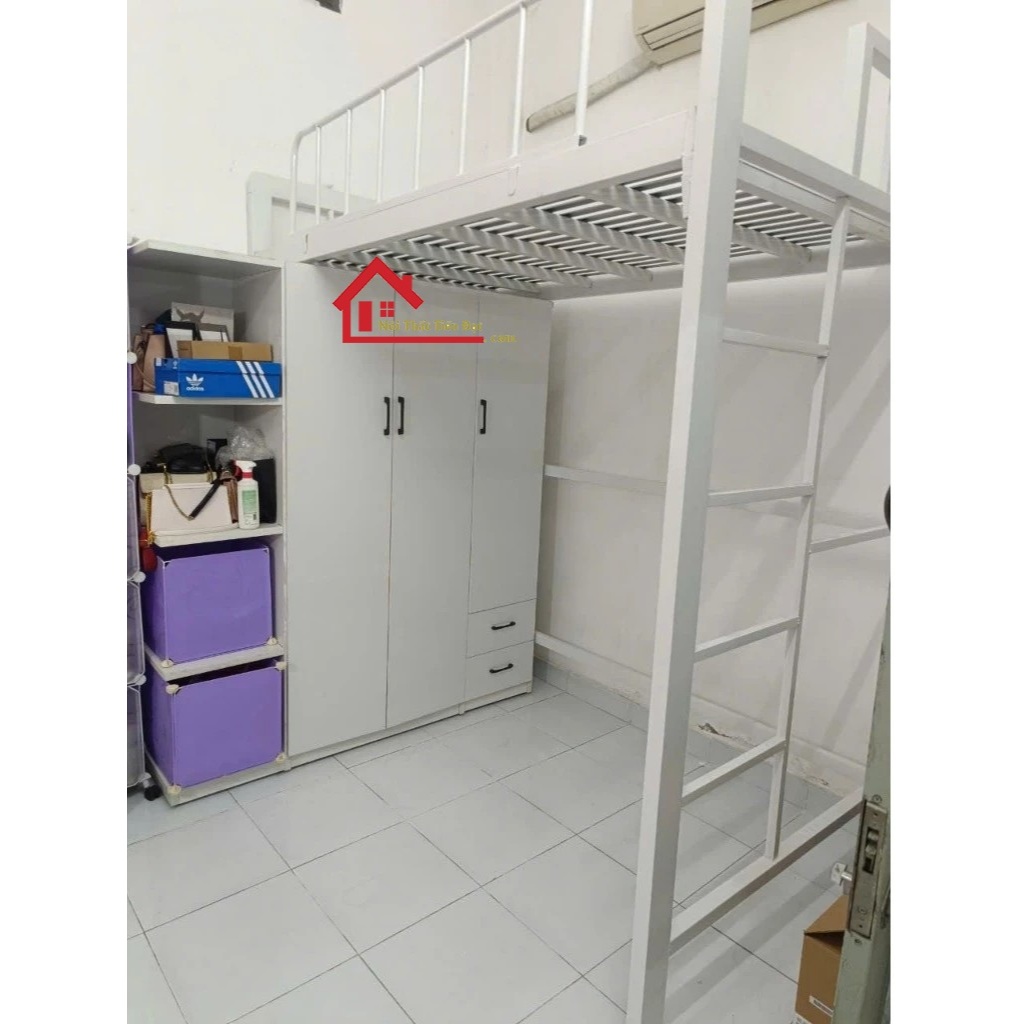 [SIÊU BỀN] Giường 1 tầng trên cao sắt hộp 48 dày dặn cứng cáp đủ size từ 80cm=>1m6x2m Sơn tĩnh điện