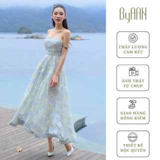 Đầm Cúp Ngực Voan Hoa Pastel Thiết Kế Hai Lớp / Ba Lớp – Tôn Dáng & Sang Trọng – ByAAN T003