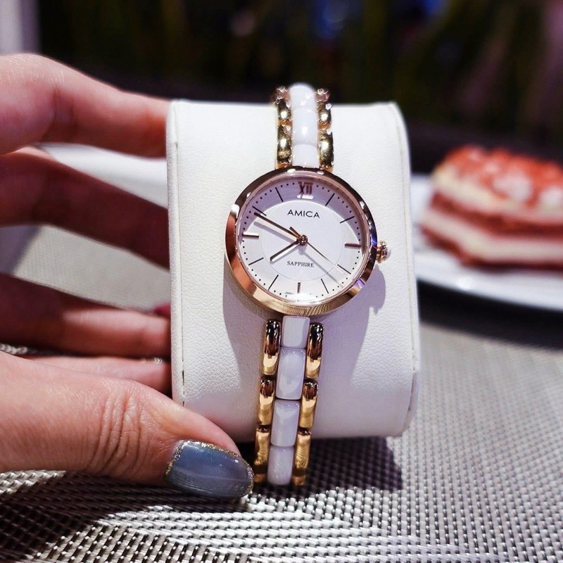Đồng hồ nữ dây Ceramic Amica Quartz A2425