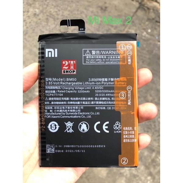 Pin Xiaomi Mi Max 2 / MiMax2 / Mi Max2 / (BM50) 5200/5300mAH (Zin Cty). đp
