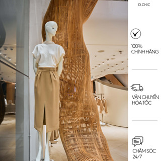 D.CHIC Chân váy midi xẻ trước cạp dời MS:3821046