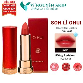 [MiniSize D2028] Son Môi Màu Đỏ Tươi OHUI Rouge Real Red RW15 Mini 1.3g Độ Bền Màu Cao, Dưỡng Ẩm