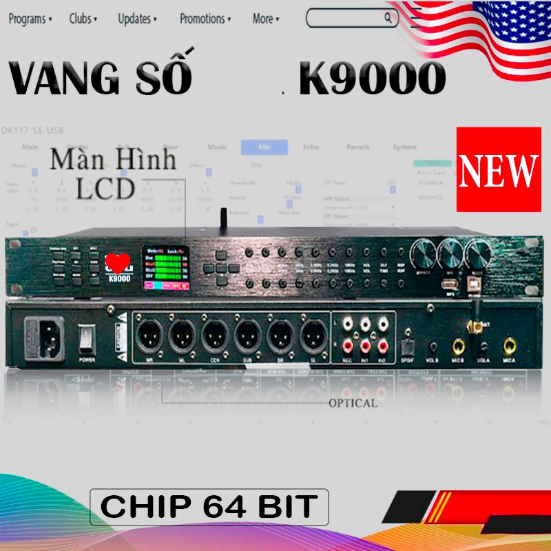 Vang Số K9000 Bản Mới 2025 Chống Hú Tuyệt Đối, Chip Xử Lý Công Nghệ Mới 48bit DSP,Chế Độ Effect