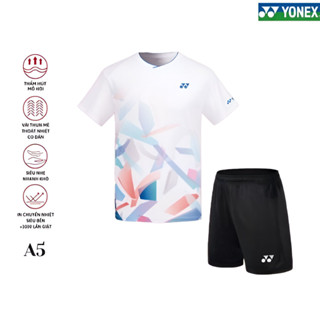 Bộ Quần Áo Cầu Lông YONEX Nam Nữ Họa Tiết Siêu Đẹp, Co Giãn 4 Chiều, Thoát Mồ Hôi A5