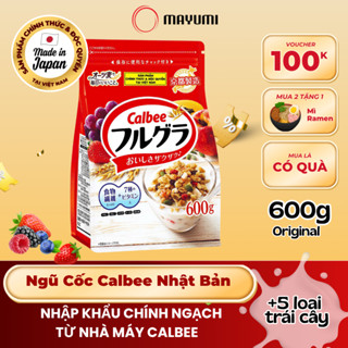Ngũ cốc Calbee Nhật Bản Gói 600g Đỏ Vị Nhiều Trái Cây, Ăn Sáng Dinh Dưỡng MAYUMI VIETNAM [DATE XA T07/2026]