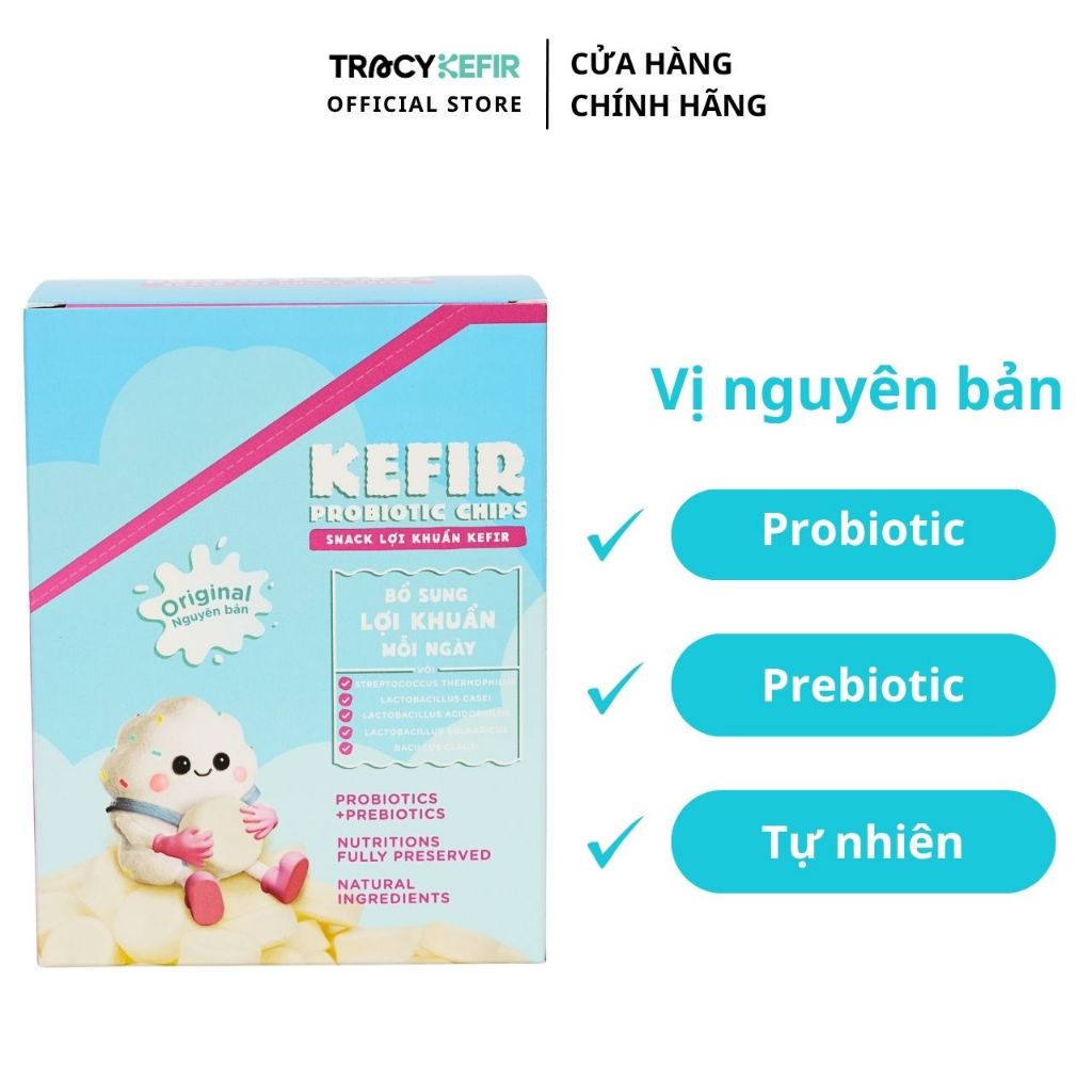 Hộp snack lợi khuẩn kefir vị nguyên bản (5 gói)