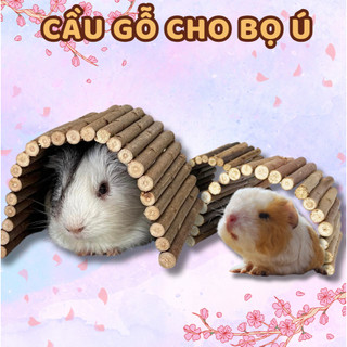 Cầu gỗ đồ chơi cho Bọ Ú (Chuột Lang) Hamster, vòm gỗ chú ẩn cho thú cưng