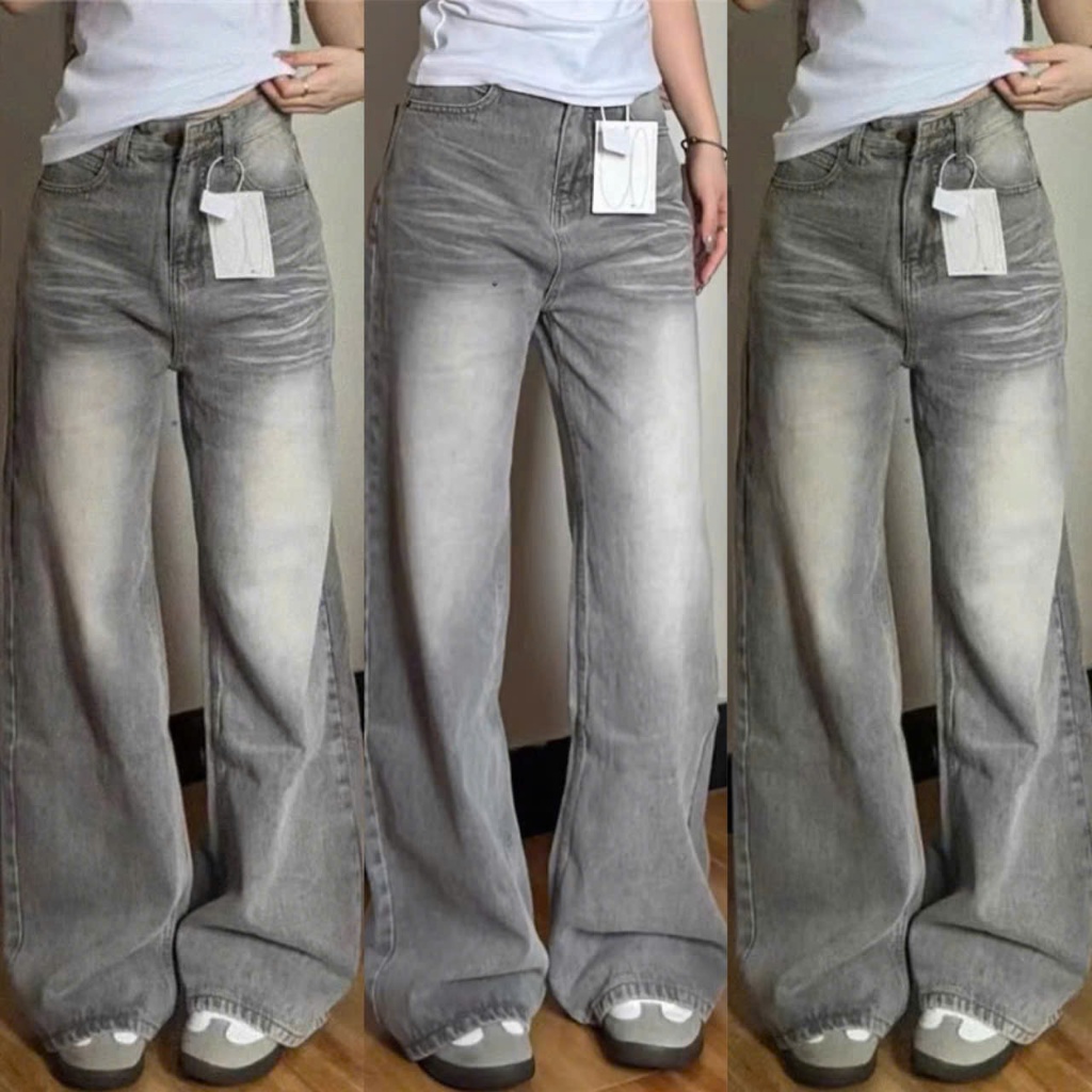 Quần bò ống rộng nữ cạp cao quần jeans ống rộng lưng cao, vải bò 2024 | BigBuy360 - bigbuy360.vn
