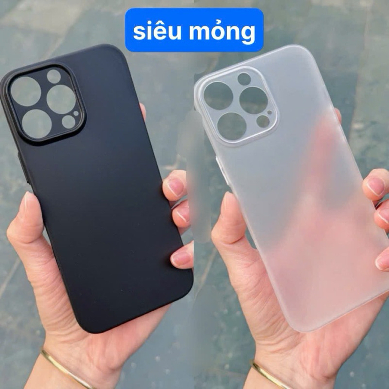 ốp nhám mờ siêu mỏng nhẹ chống bám vân tay bảo vệ camera đủ dòng ip16promax/15pro/14promax/13promax/12promax
