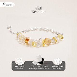 Vòng Tay Bạc Nữ SINCERA Y2K - Vòng Tay Đá Phong Thuỷ Charm Bạc s925 - Lắc Bạc Nữ Đá Năng Lượng Chính Hãng