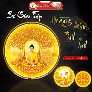 Hào Quang Trúc Chỉ Hoàng Kim Cao Cấp CHÂN THIỆN MỸ, Đèn Phong Thủy Trang Trí Bàn Thờ CTCHK-01