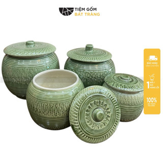  Âu Đựng Mỡ Bát Tràng Hũ Sứ Muối Dưa Cà Đựng Đường Muối Decor Bếp Xưa Gốm Sứ Bát Tràng Làm Quà Tặng Ý Nghĩa 