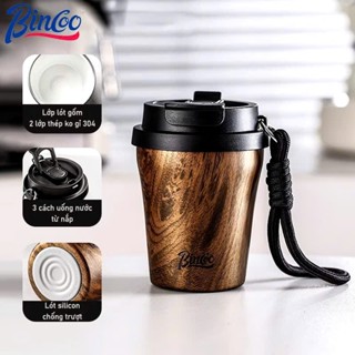 Ly cà phê giữ nhiệt lót gốm Bincoo 2 lớp inox 304 