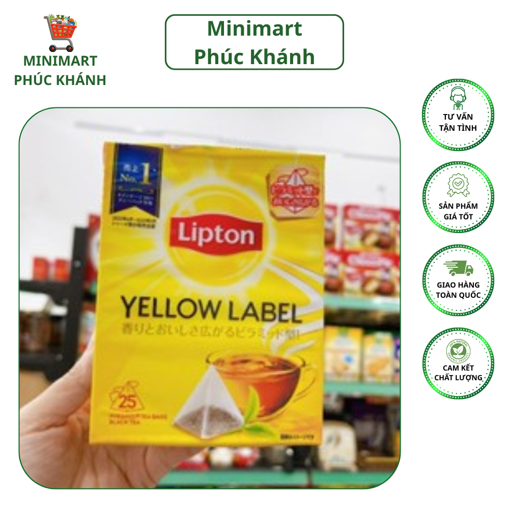 Trà Túi Lọc Lipton Nhãn Vàng Hộp 25 Gói Tăng Cường Hệ Miễn Dịch