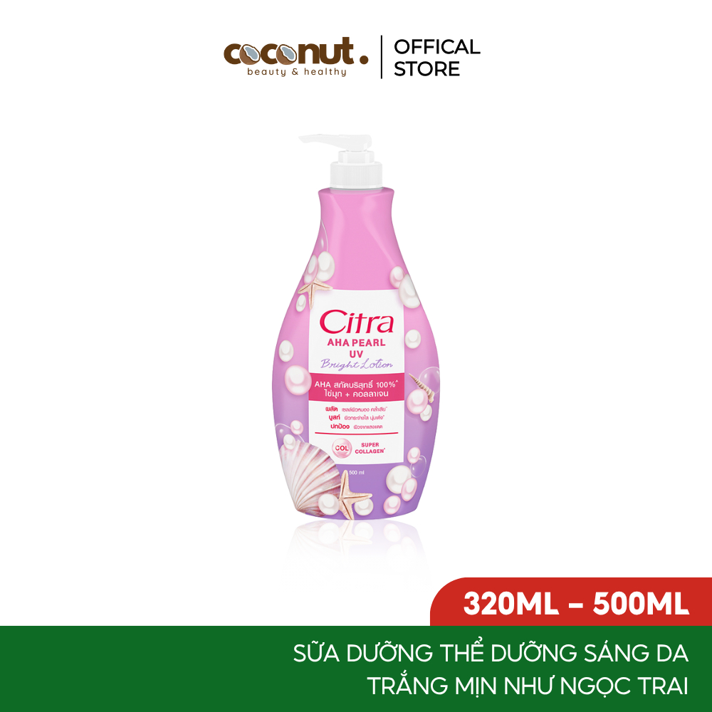 Sữa dưỡng thể Citra dưỡng ẩm làm sáng da toàn thân với Collagen và Vic C 320ml - 500ml