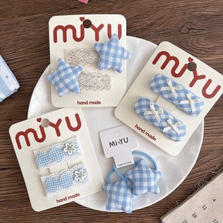 Set 2 chiếc kẹp tóc Blue cho bé nhiều hình đáng yêu