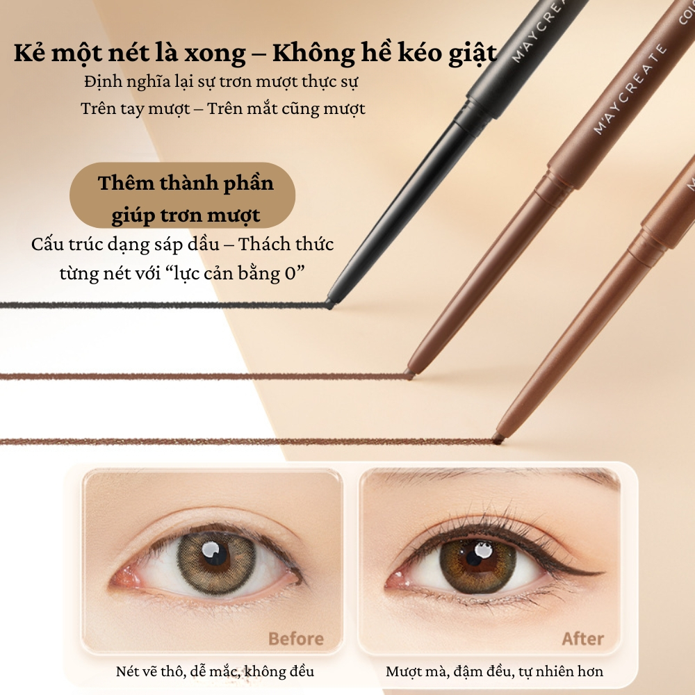 Ảnh 2 của Bút kẻ mắt BEABIAI dạng chì và dạng gel chống nước, không lem