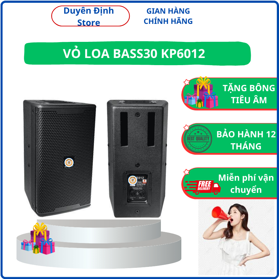 Vỏ Loa Full Đơn Bass 30. KP6012- Giá 1 Đôi - Tặng Kèm Bông Tiêu Âm
