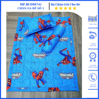 Bộ chăn gối cho bé mầm non, set 3 món cho bé đi học cotton poly thoáng khi hoạ tiết màu hình thú ngộ nghĩnh đáng yêu